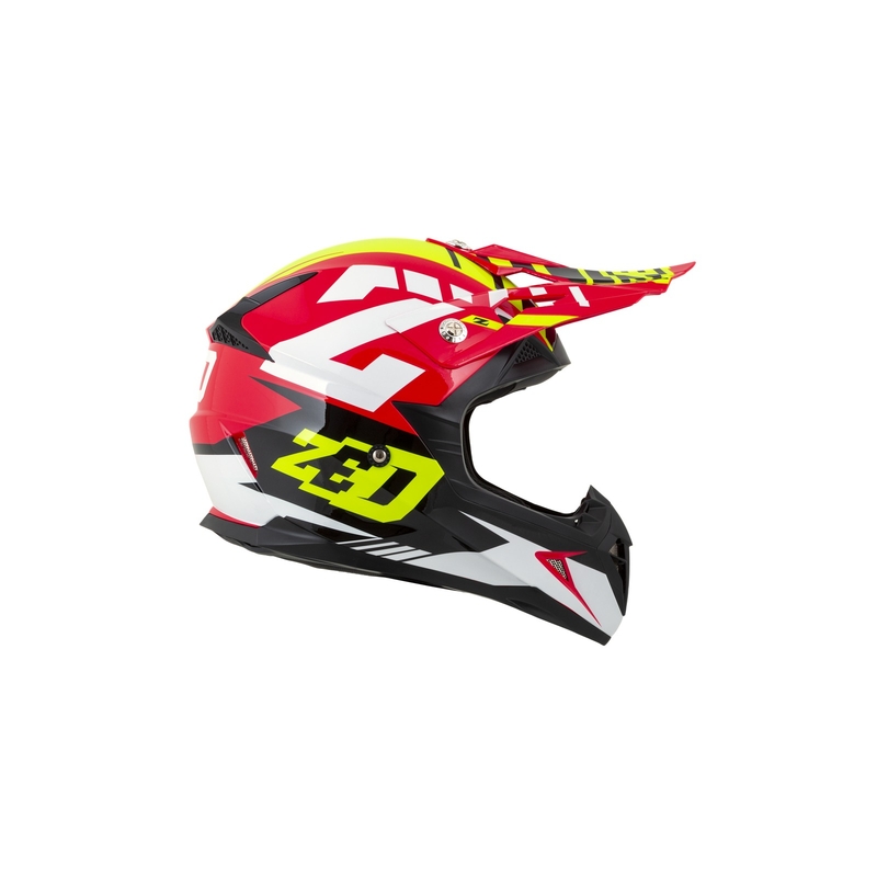 Motokrosová přilba ZED X1.9  červeno-fluo žluto-černo-bílá