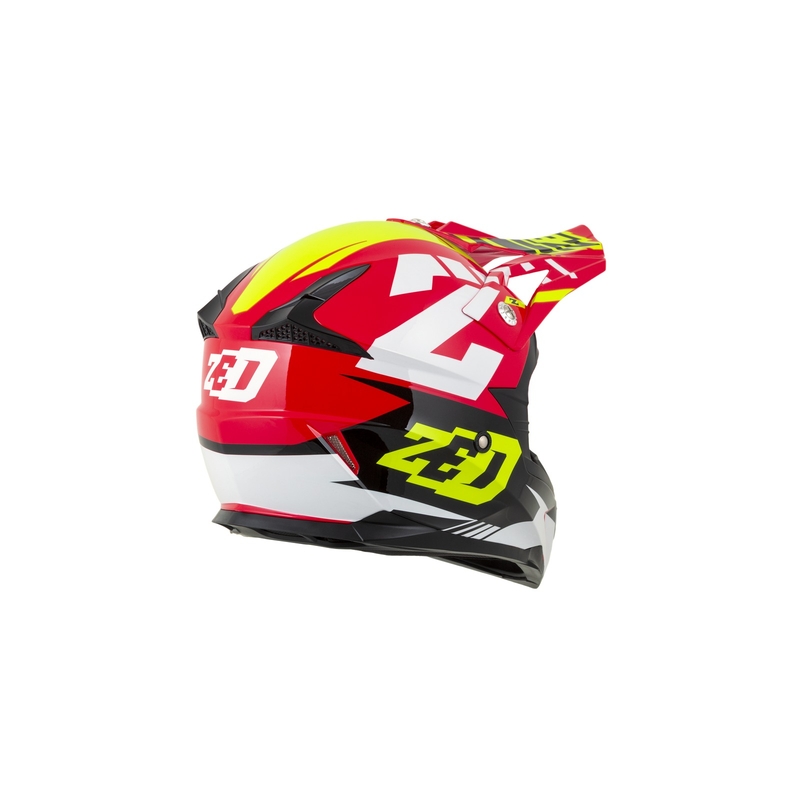 Motokrosová přilba ZED X1.9  červeno-fluo žluto-černo-bílá