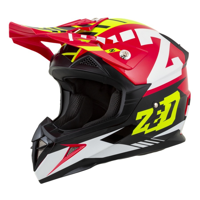 Motokrosová přilba ZED X1.9  červeno-fluo žluto-černo-bílá