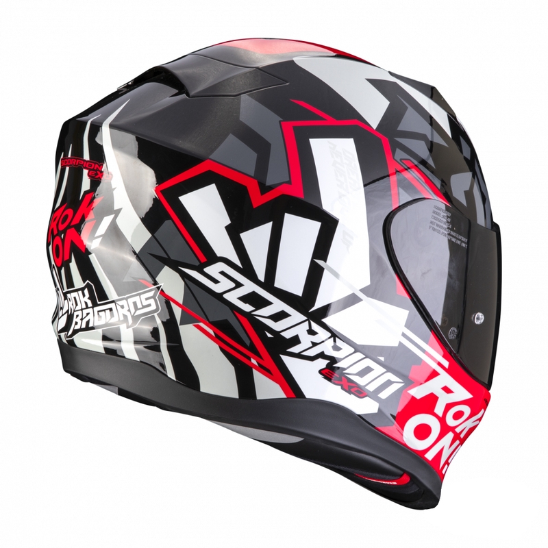 Integrální přilba na motorku Scorpion EXO-520 EVO Air Rok Bagoros černo-červená