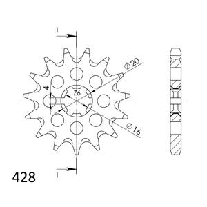 Řetězové kolečko SUPERSPROX CST-416:13 13 zubů, 428