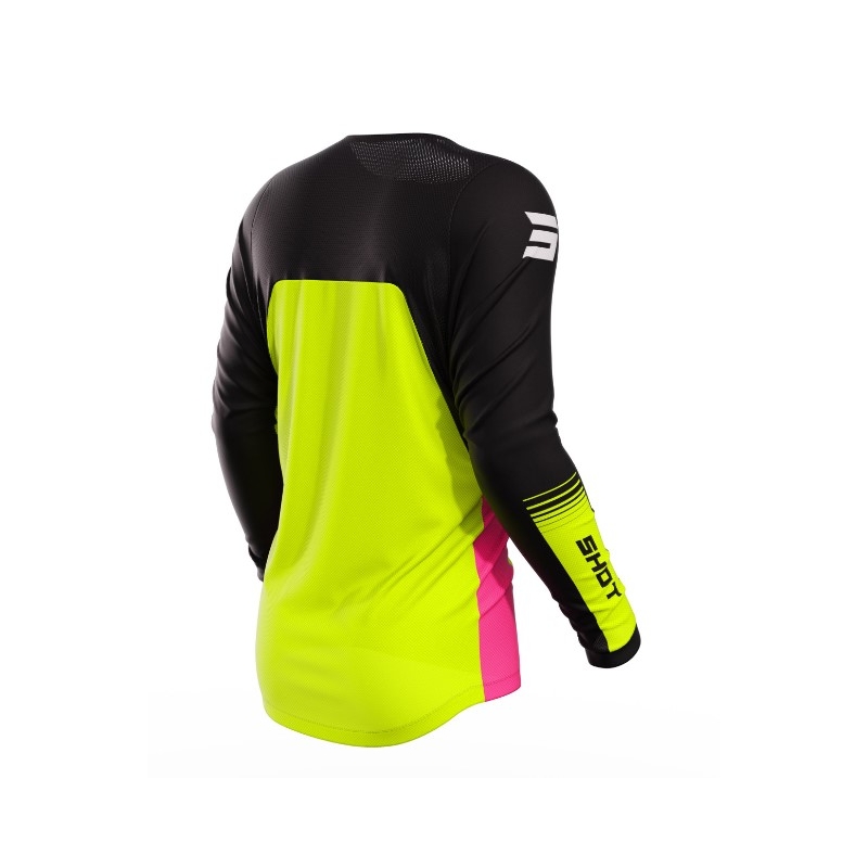 Motokrosový dres Shot Contact Tracer černo-růžovo-fluo žlutý výprodej