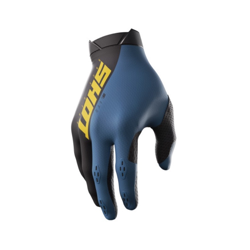 Motokrosové rukavice Shot Lite černo-žluto-modré výprodej