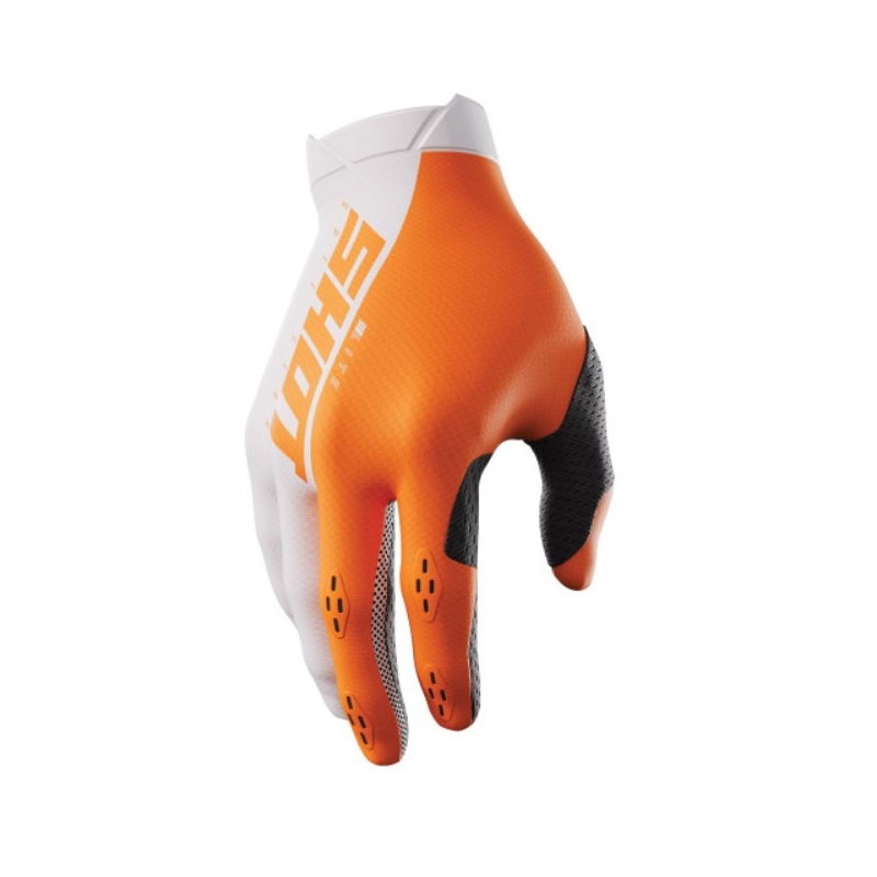 Motokrosové rukavice Shot Lite bílo-oranžové výprodej