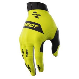 Motokrosové rukavice Shot Race černo-fluo žluté výprodej