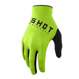 Motokrosové rukavice Shot Raw černo-fluo zelené výprodej