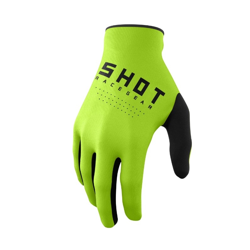 Motokrosové rukavice Shot Raw černo-fluo zelené výprodej