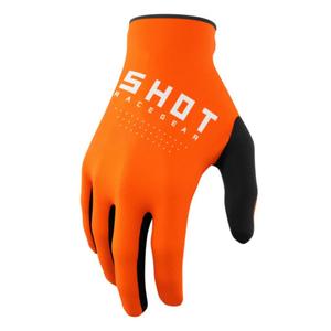 Motokrosové rukavice Shot Raw černo-bílo-oranžové výprodej