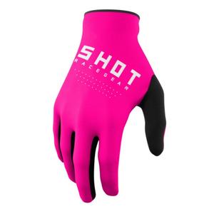 Motokrosové rukavice Shot Raw černo-bílo-růžové