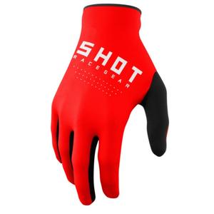 Motokrosové rukavice Shot Raw černo-bílo-červené