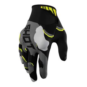 Motokrosové rukavice Shot Drift Camo černo-camo-fluo žluté