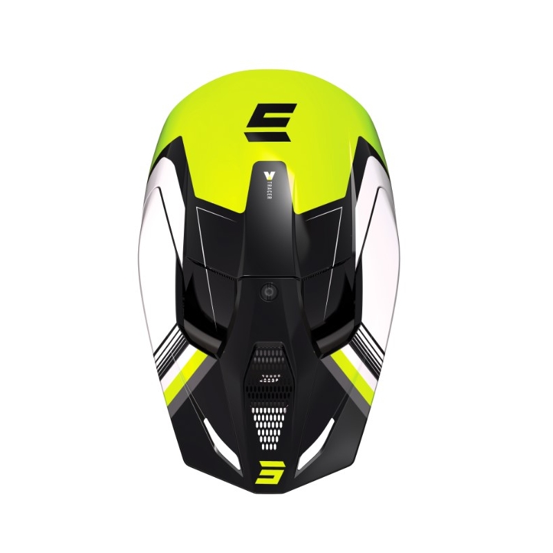 Dětská motokrosová přilba Shot Race Tracer bílo-černo-fluo žlutá výprodej