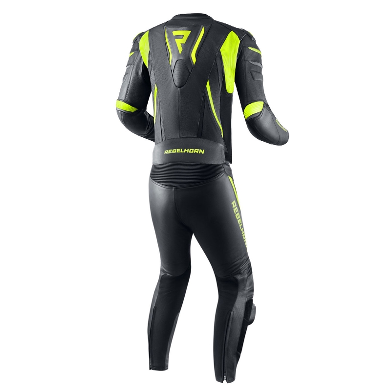 Kombinéza na motorku Rebelhorn Fighter černo-fluo žlutá