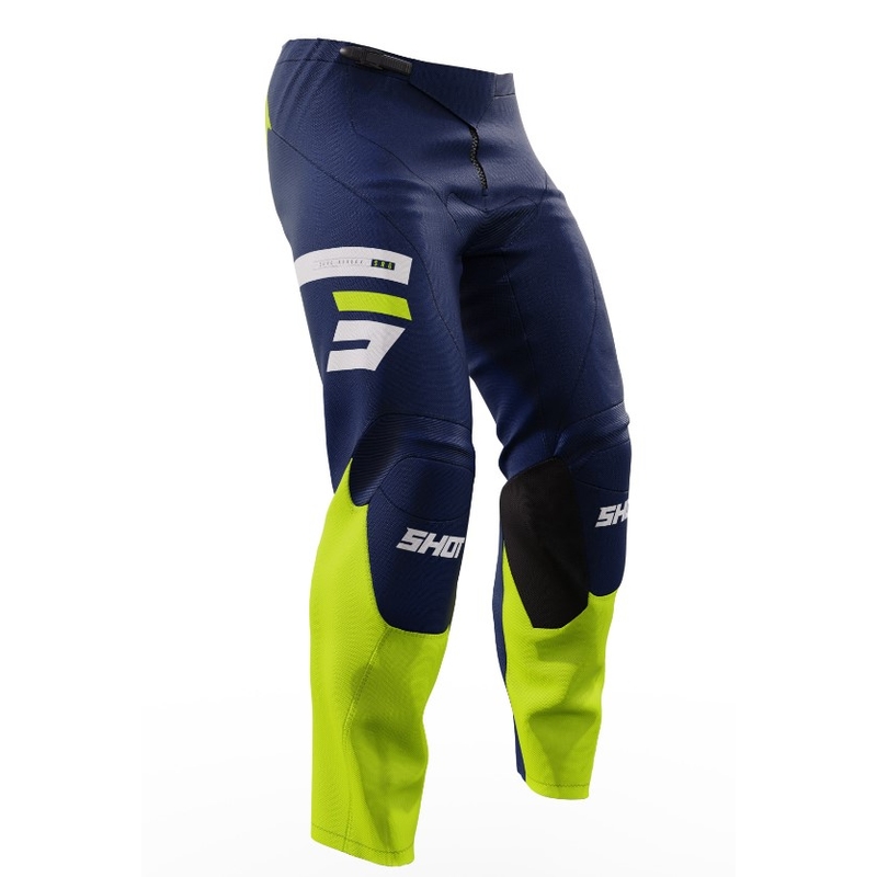Dětské motokrosové kalhoty Shot Raw Kid Reflex modro-fluo žluté