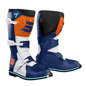 Dětské boty na motorku Shot Race 2 modro-bílo-oranžové
