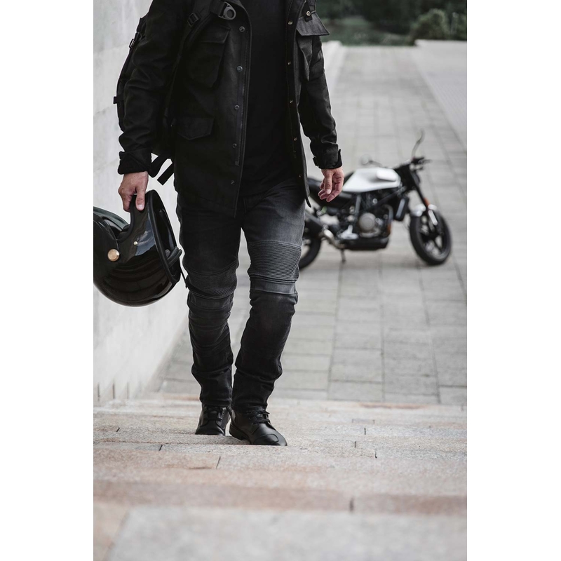 Jeansy na motorku PANDO MOTO Karl Devil 9 černé výprodej