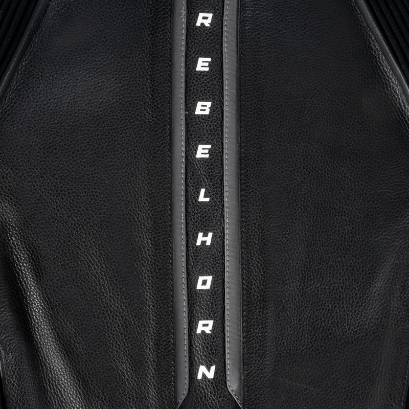 Kožená bunda na motorku Rebelhorn Veloce černo-bílá