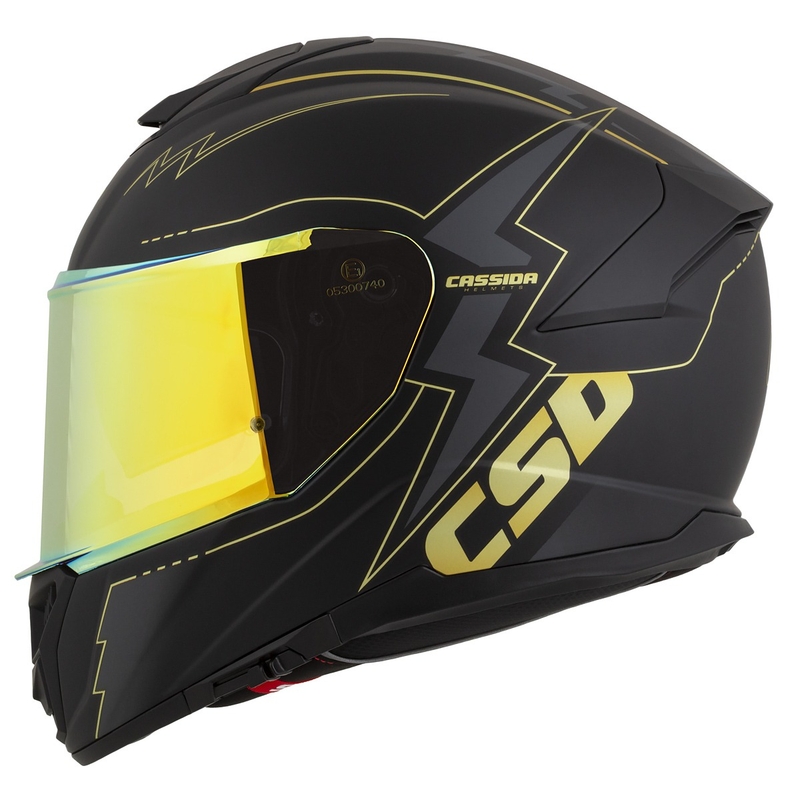 Integrální přilba na motorku Cassida Integral GT 2.1 Flash černo-zlato-šedá