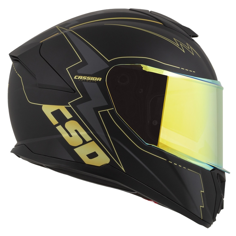 Integrální přilba na motorku Cassida Integral GT 2.1 Flash černo-zlato-šedá