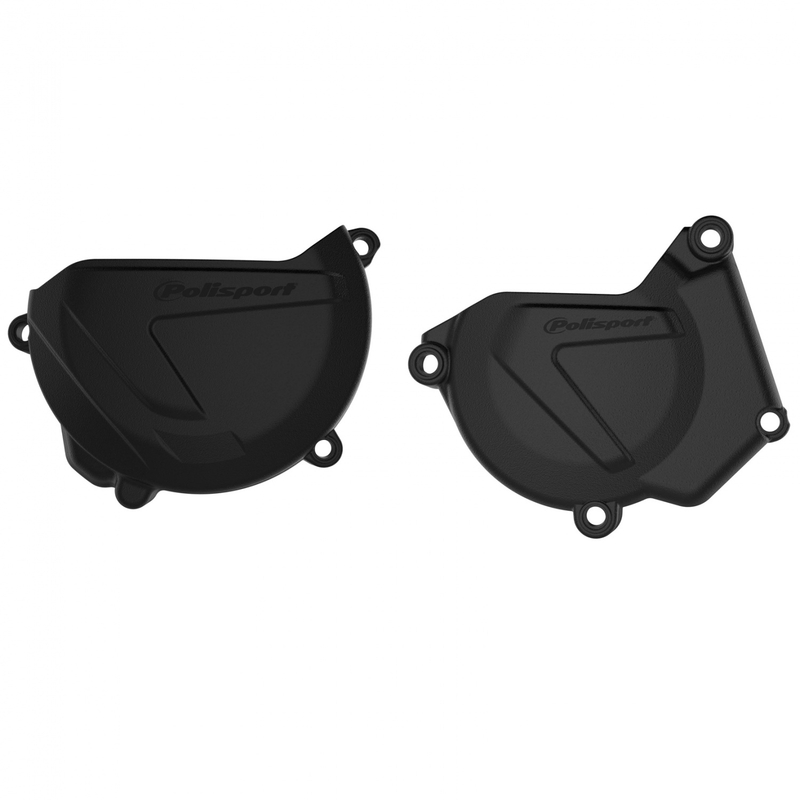 Sada krytu spojkového víka a krytu víka zapalování POLISPORT černá pro YAMAHA YZ 250 2005-2026