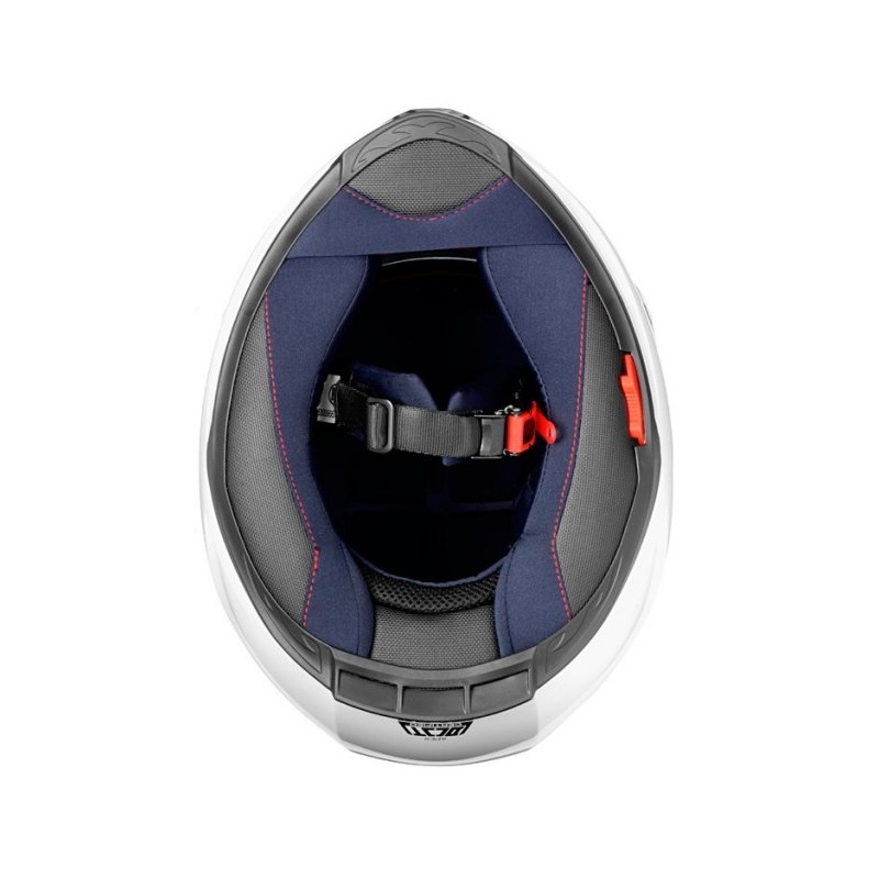 Přilba na motorku Cassida Apex Fusion černo-bílo-fluo červená - II. jakost