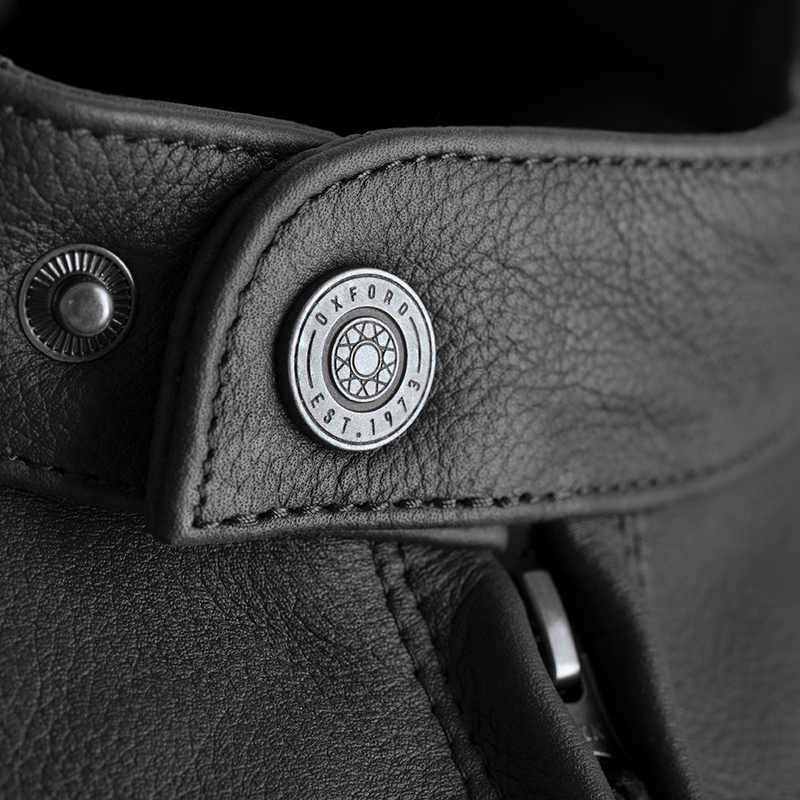 Kožená bunda na motorku Oxford Walton černá
