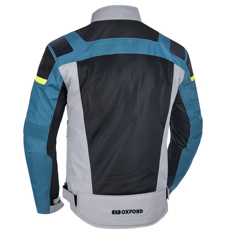 Bunda na motorku Oxford Dakar D2D Air stříbrno-modro-fluo žlutá