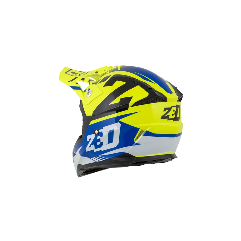 Dětská motokrosová přilba ZED X1.9D modro-fluo žluto-černo-bílá
