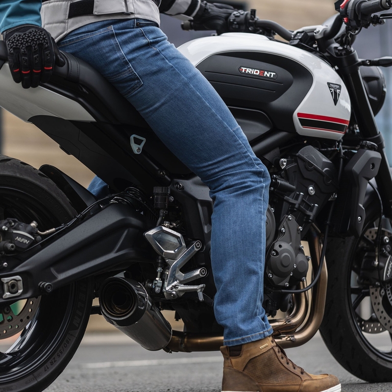 Jeansy na motorku Oxford Original Approved Jeans AA Slim fit světle modré