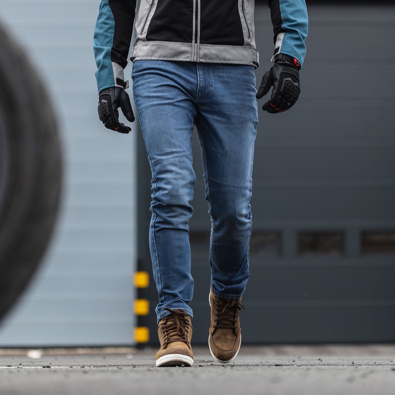 Jeansy na motorku Oxford Original Approved Jeans AA Slim fit světle modré