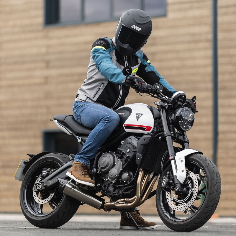 Jeansy na motorku Oxford Original Approved Jeans AA světle modré