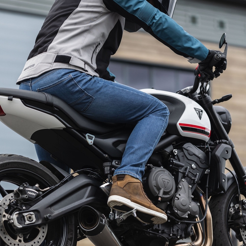 Jeansy na motorku Oxford Original Approved Jeans AA světle modré