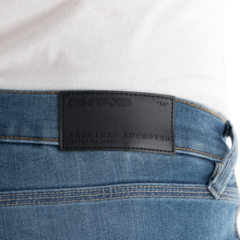 Jeansy na motorku Oxford Original Approved Jeans AA světle modré