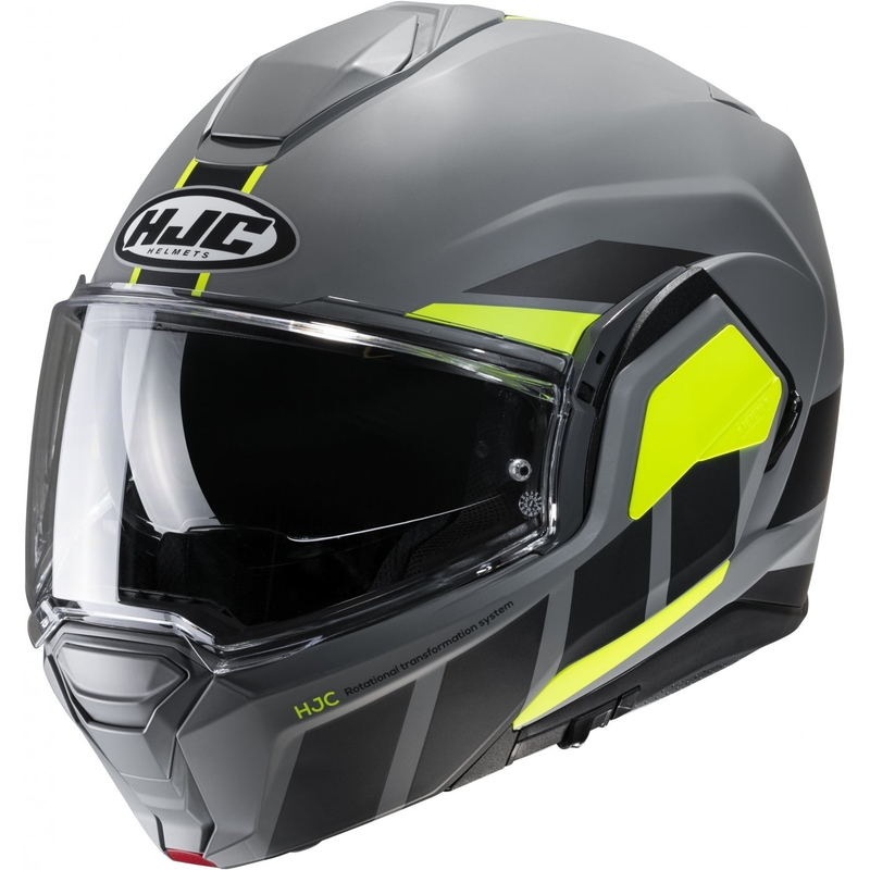 Překlápěcí přilba na motorku HJC i100 Beis MC3HSF černo-šedo-fluo žlutá