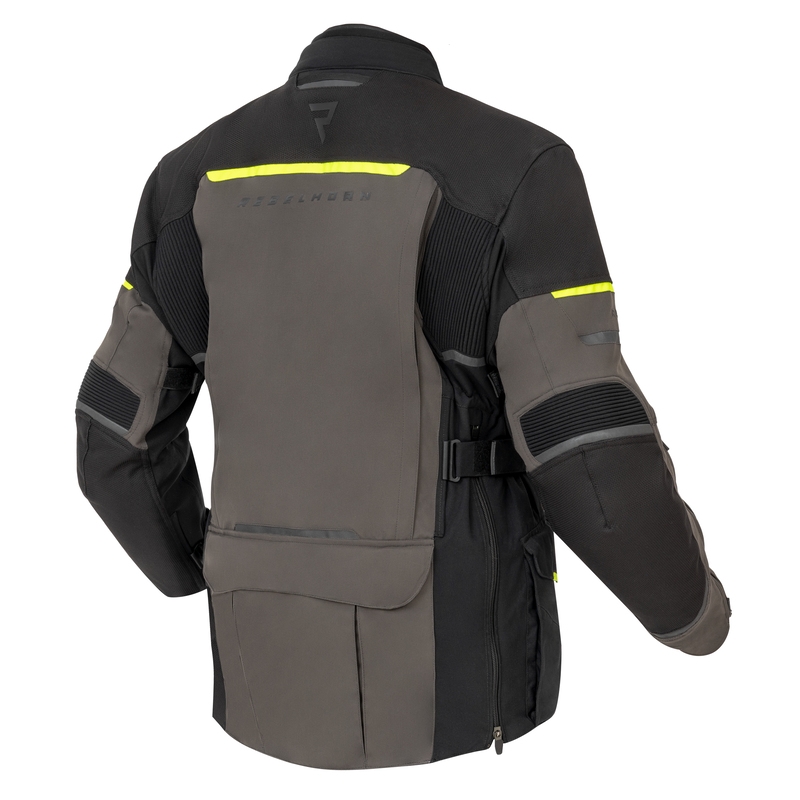 Bunda na motorku Rebelhorn Range antracitovo-černo-fluo žlutá