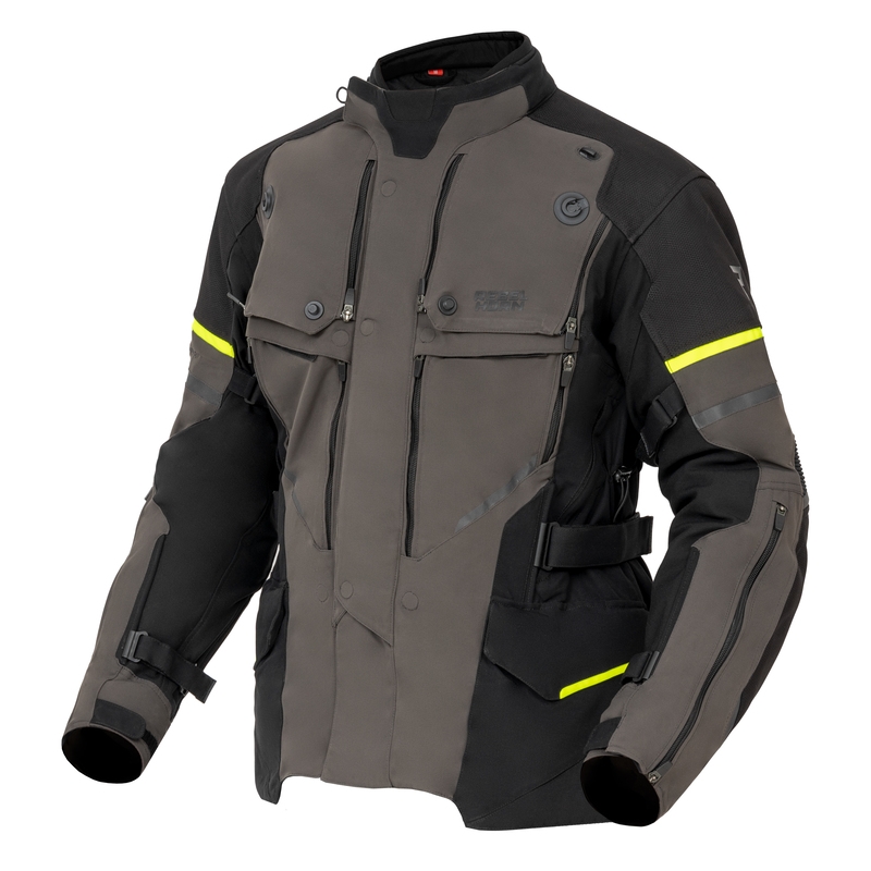 Bunda na motorku Rebelhorn Range antracitovo-černo-fluo žlutá