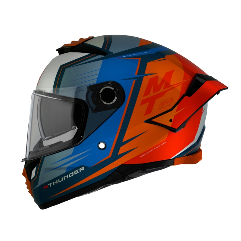 Integrální přilba na motorku MT Thunder 4 SV Pental B4 modro-oranžová