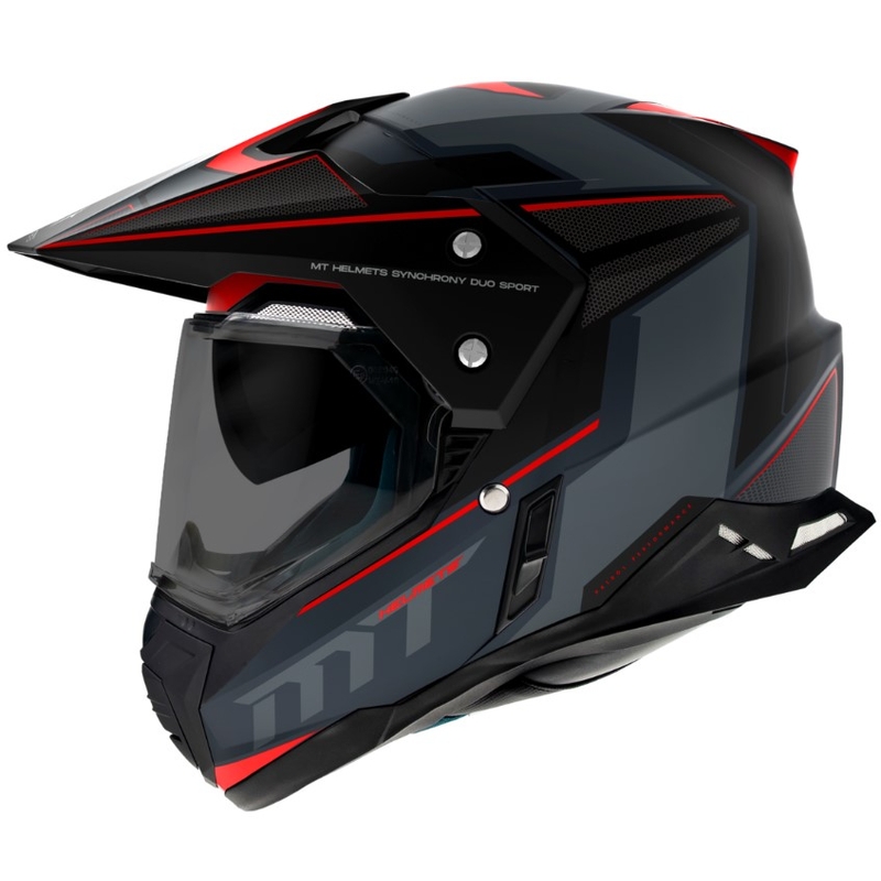 Enduro přilba MT Synchrony Duo Sport SV Patrol B5 černo-šedo-červená