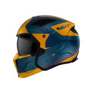 Otevřená přilba s maskou MT Streetfighter SV Totem C3 modro-žlutá