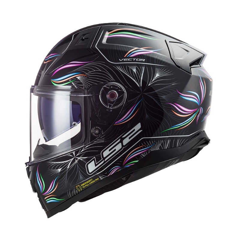 Integrální přilba na motorku LS2 FF811 Vector II Tropical bílo-fialovo-černá