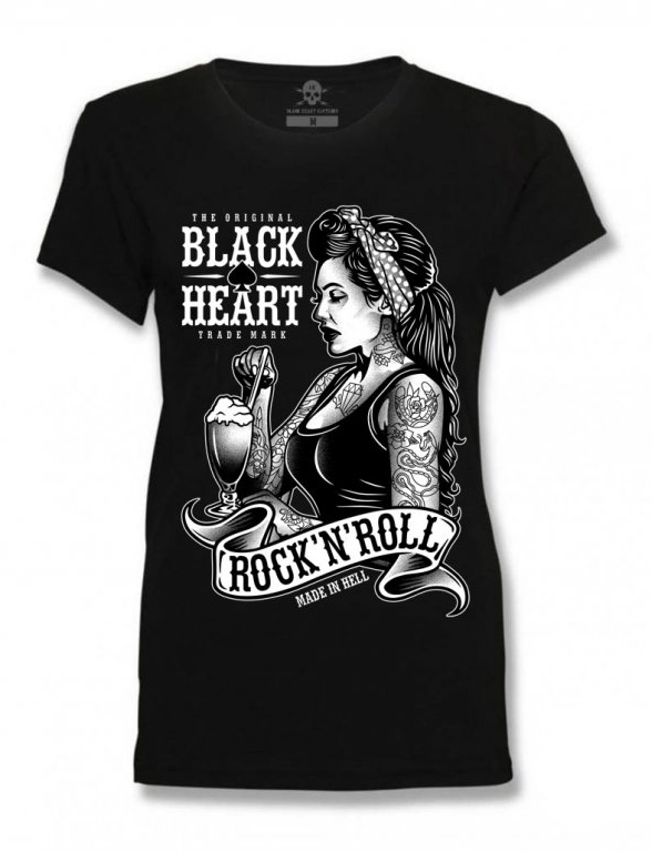 Dámské triko Black Heart Pin Up Shake černé Velikost: L