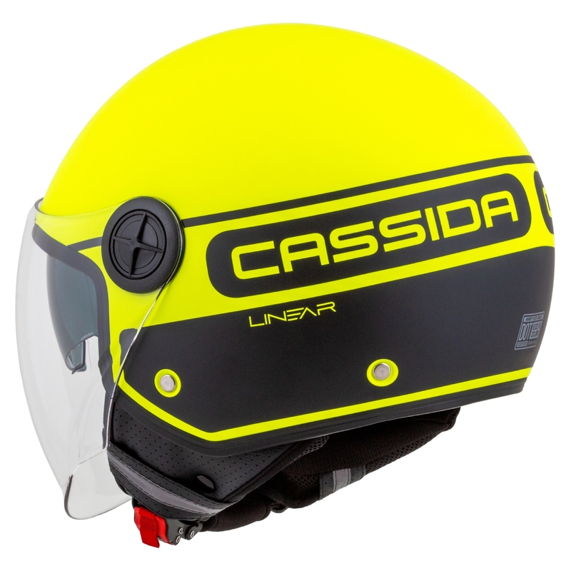 Otevřená přilba na motorku Cassida Handy Plus Linear fluo žluto-černá