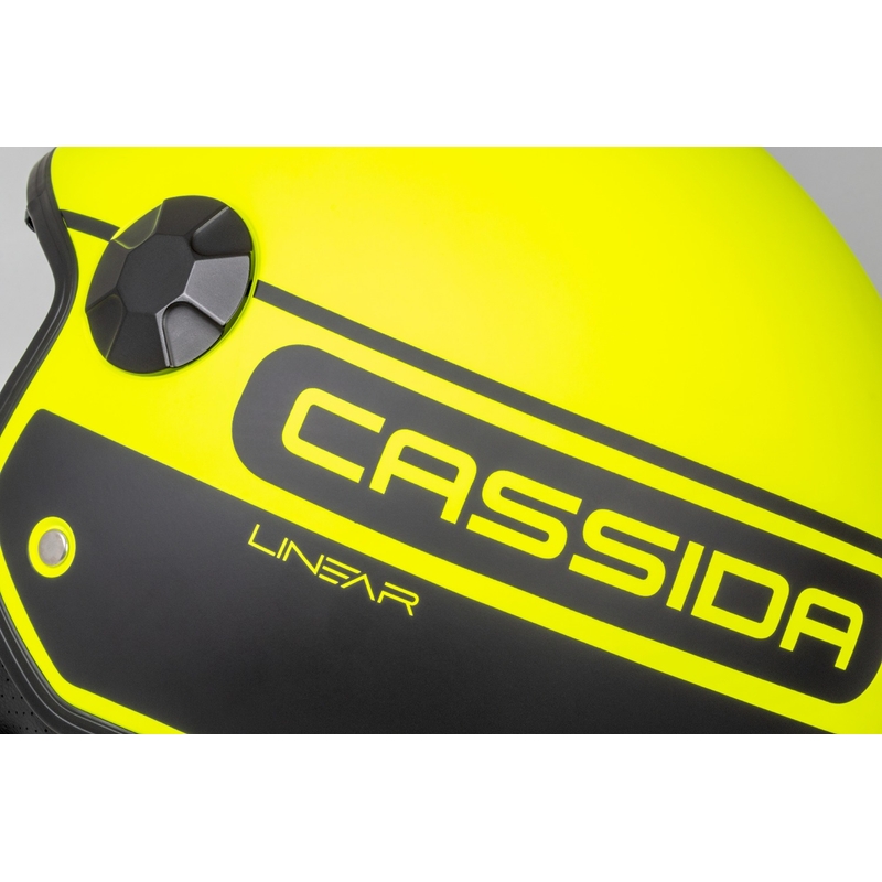 Otevřená přilba na motorku Cassida Handy Plus Linear fluo žluto-černá