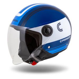 Otevřená přilba na motorku Cassida Handy Metropolis modro-bílá