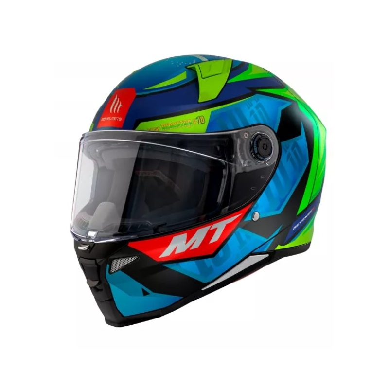 Integrální přilba na motorku MT Revenge 2 S Moreira A7 modro-zelená