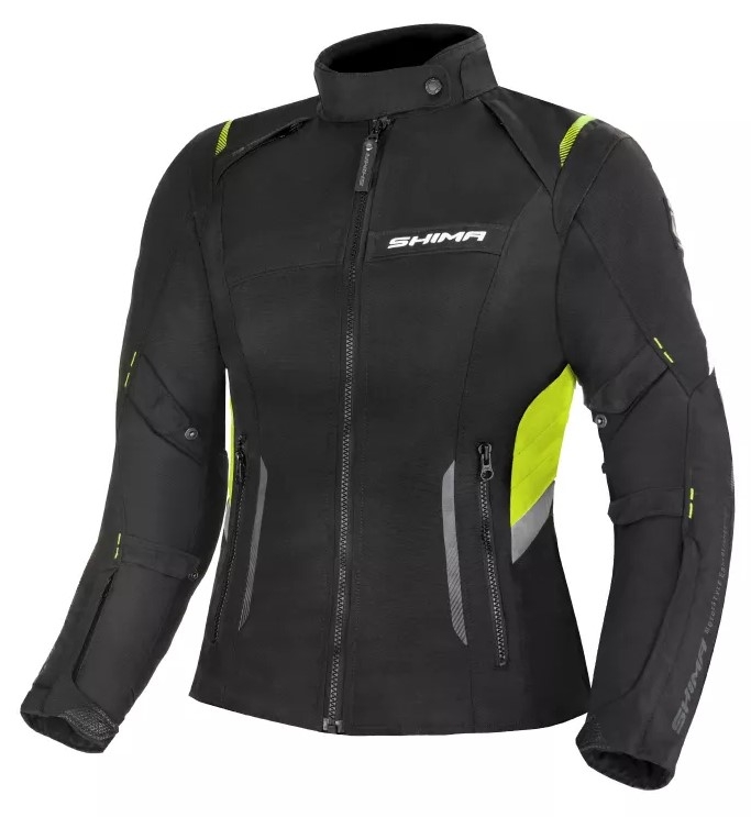 Dámská bunda na motorku Shima Rush černo-fluo žlutá výprodej Velikost: S