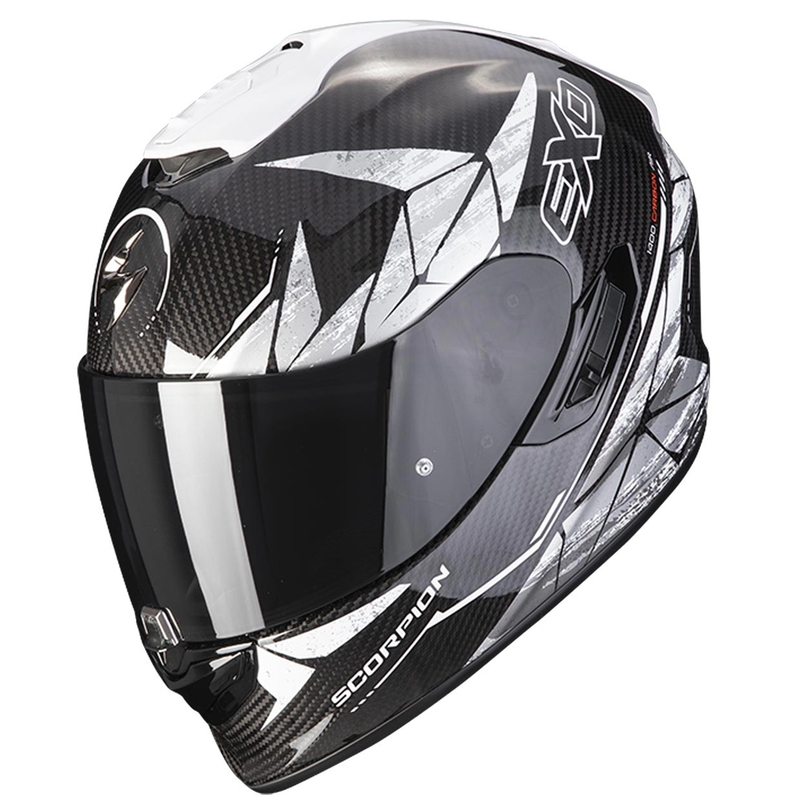 Integrální přilba Scorpion EXO-1400 EVO Carbon Air Aranea černo-bílá