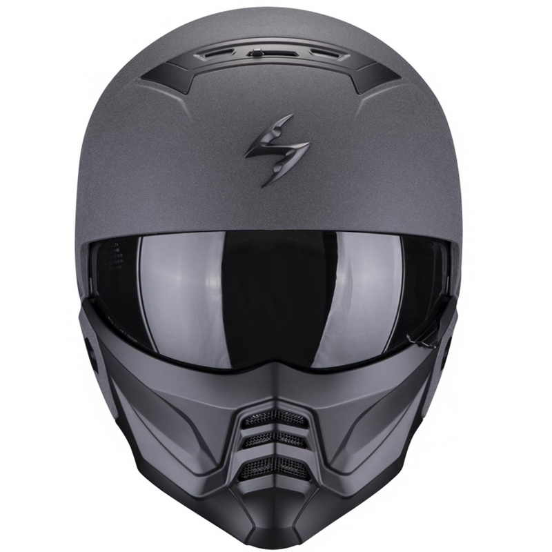 Otevřená přilba s maskou Scorpion EXO-COMBAT II Solid graphite tmavě šedá
