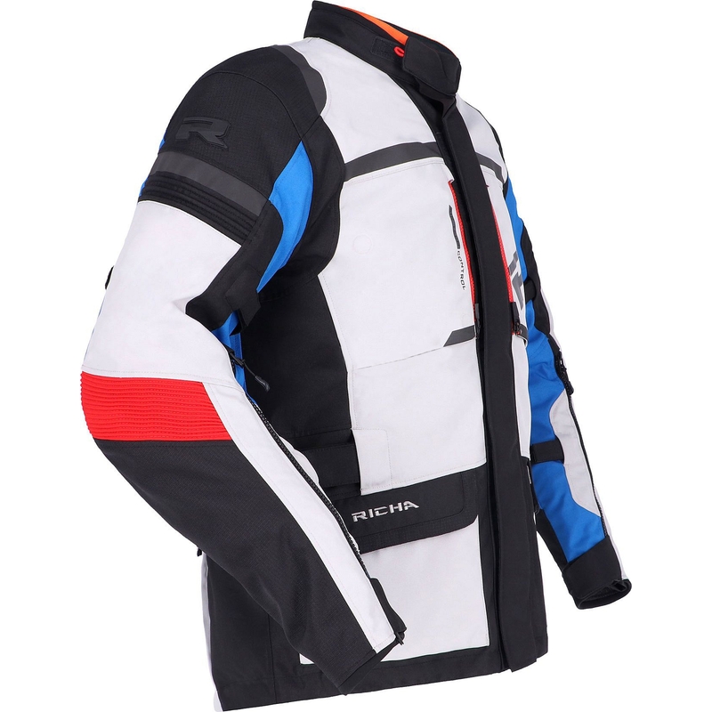 Bunda na motorku RICHA Brutus GTX šedo-modro-červená výprodej