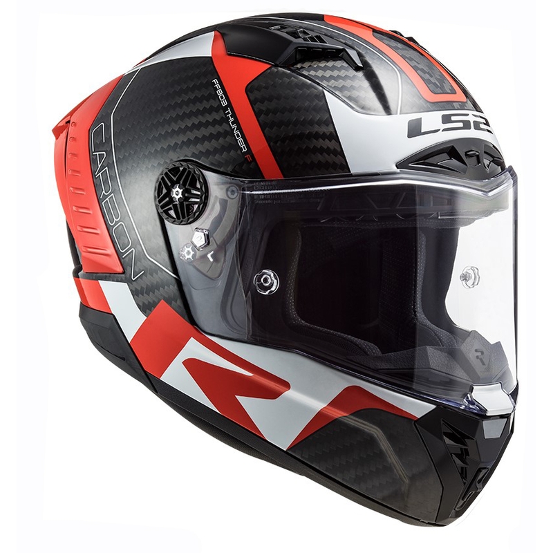 Integrální přilba na motorku LS2 FF805 Thunder C Racing1 černo-bílo-červená